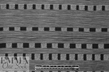 NY designer black/white linear graphic silk/cotton voile