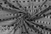 NY designer black/white linear graphic silk/cotton voile