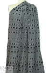 NY designer black/white linear graphic silk/cotton voile