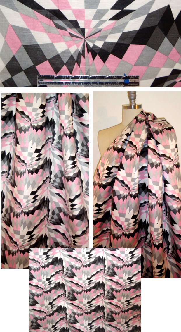 NY designer silk/cotton 'hall of mirrors' woven