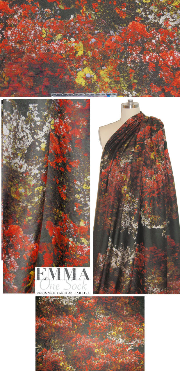 Italian nocturnal flowers panel challis 1 Panel