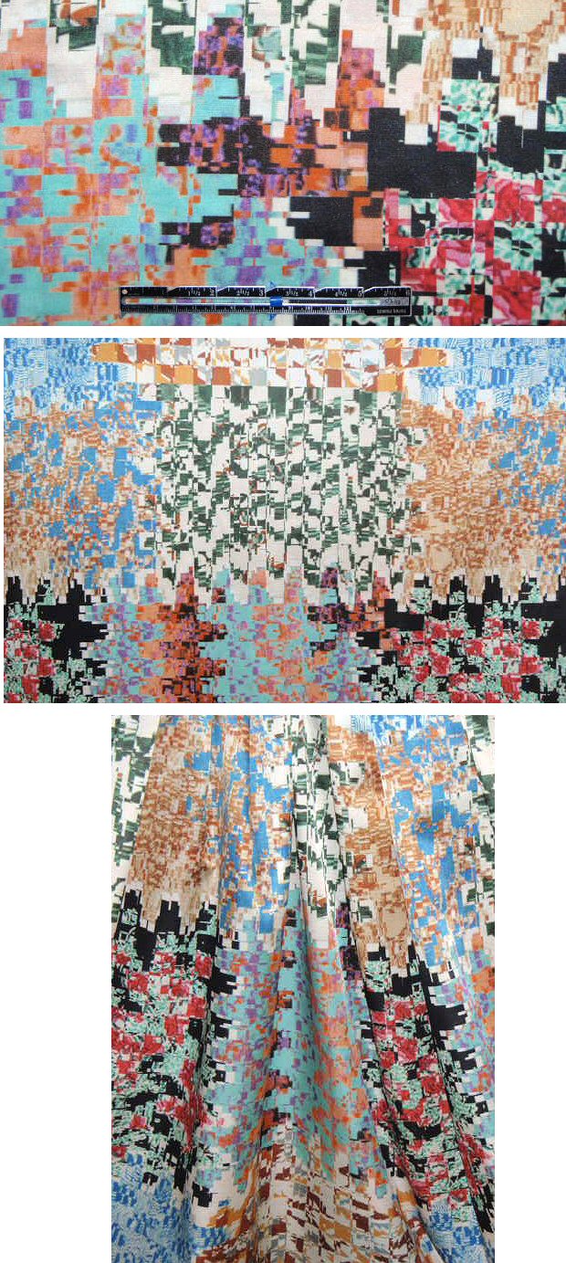 French puzzle bytes cotton/silk satin-face voile 1.5 yd