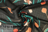 NY designer windowpane silk weave - stylized flowers
