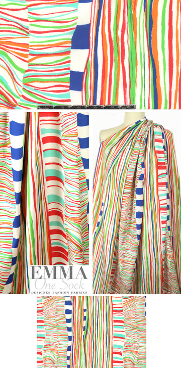Italian 'candy stripe' design silk/cotton voile