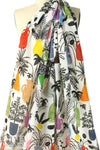 Whit 'vase collection' silk/cotton voile