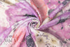 Italian coral/lavender painterly floral silk/cotton voile