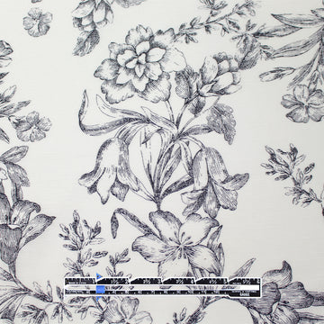 Italian 'wispy floral' vintage look silk/cotton woven .875 yds