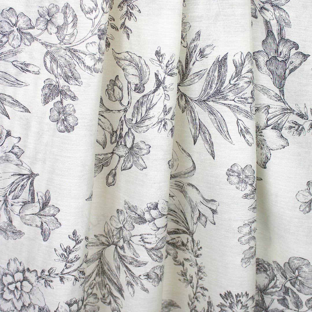 Italian 'wispy floral' vintage look silk/cotton woven .875 yds