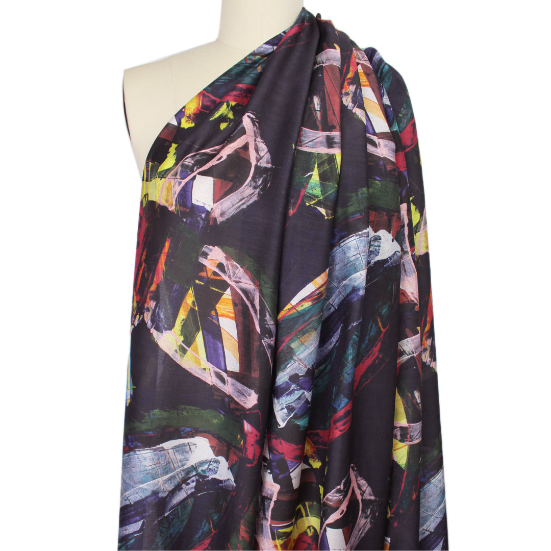 Italian 'floral theory' cotton/silk woven