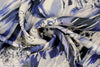 Italian designer brushstrokes and blooms stretch silk crepe 1.25 yds