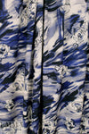 Italian designer brushstrokes and blooms stretch silk crepe 1.375 yd