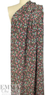 NY designer 'teeny tea roses' floral silk stretch woven 1.5 yds