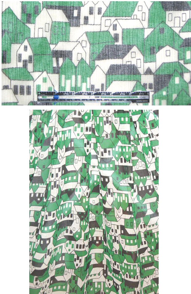 C0rey Lynn 'green house' silk crinkle chiffon 2.125 yds