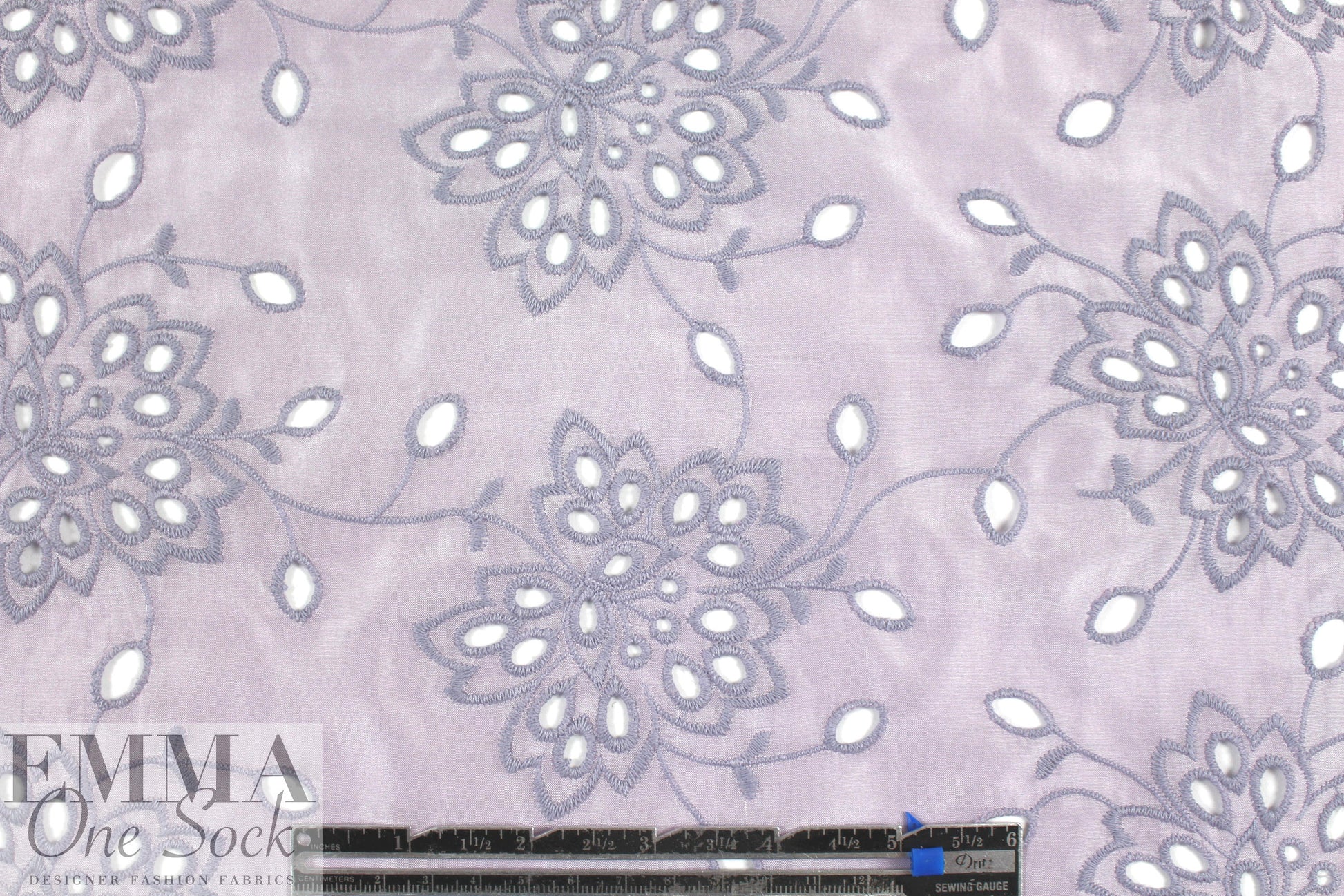 NY designer silk/cotton eyelet voile - lavender