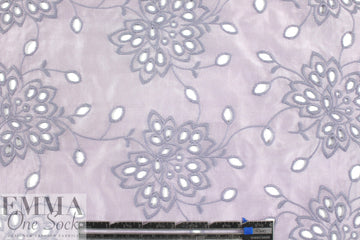NY designer silk/cotton eyelet voile - lavender 1.40 yds