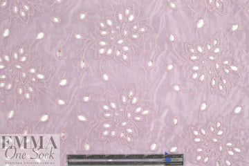 NY designer silk/cotton eyelet voile - lilac pink