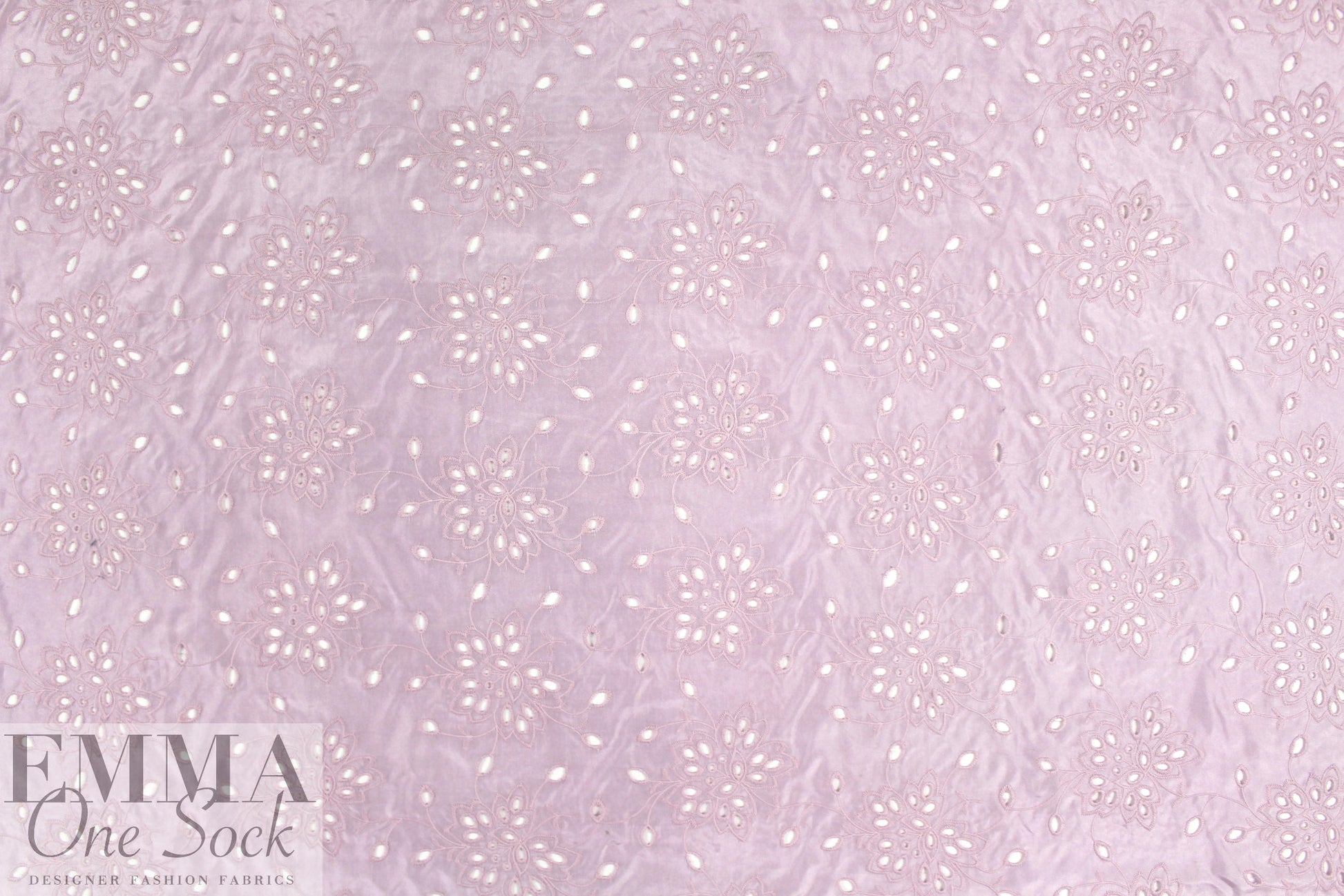 NY designer silk/cotton eyelet voile - lilac pink 1.80 yds