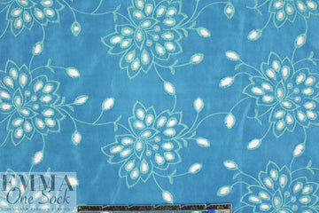 NY designer silk/cotton eyelet voile - sky/mint
