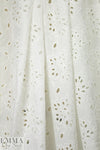 NY designer silk/cotton eyelet voile - white