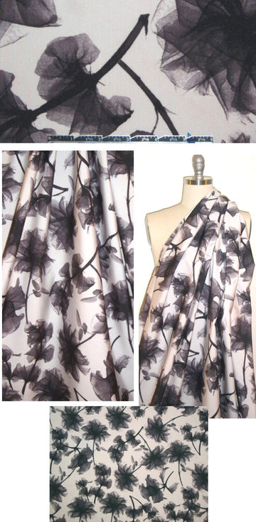 Jas0n Wu silhouette flowers poly/cotton faille 1.5 yds