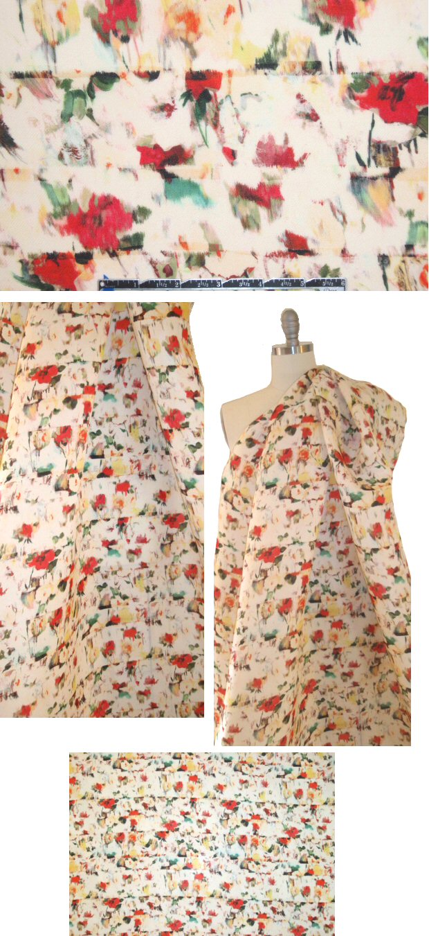 Car0lina H. all silk gazar - 'flowers interrupted' .66 yds