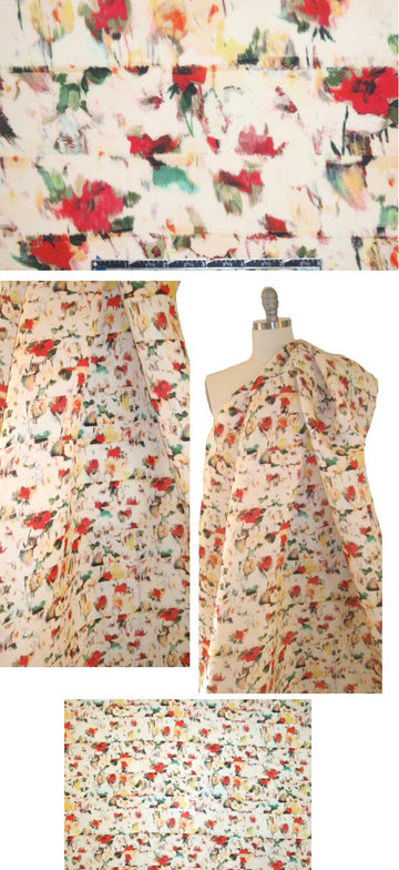 Car0lina H. all silk gazar - 'flowers interrupted' 1 yard