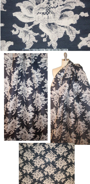 Car0lina H. all silk gazar - lacey flowers