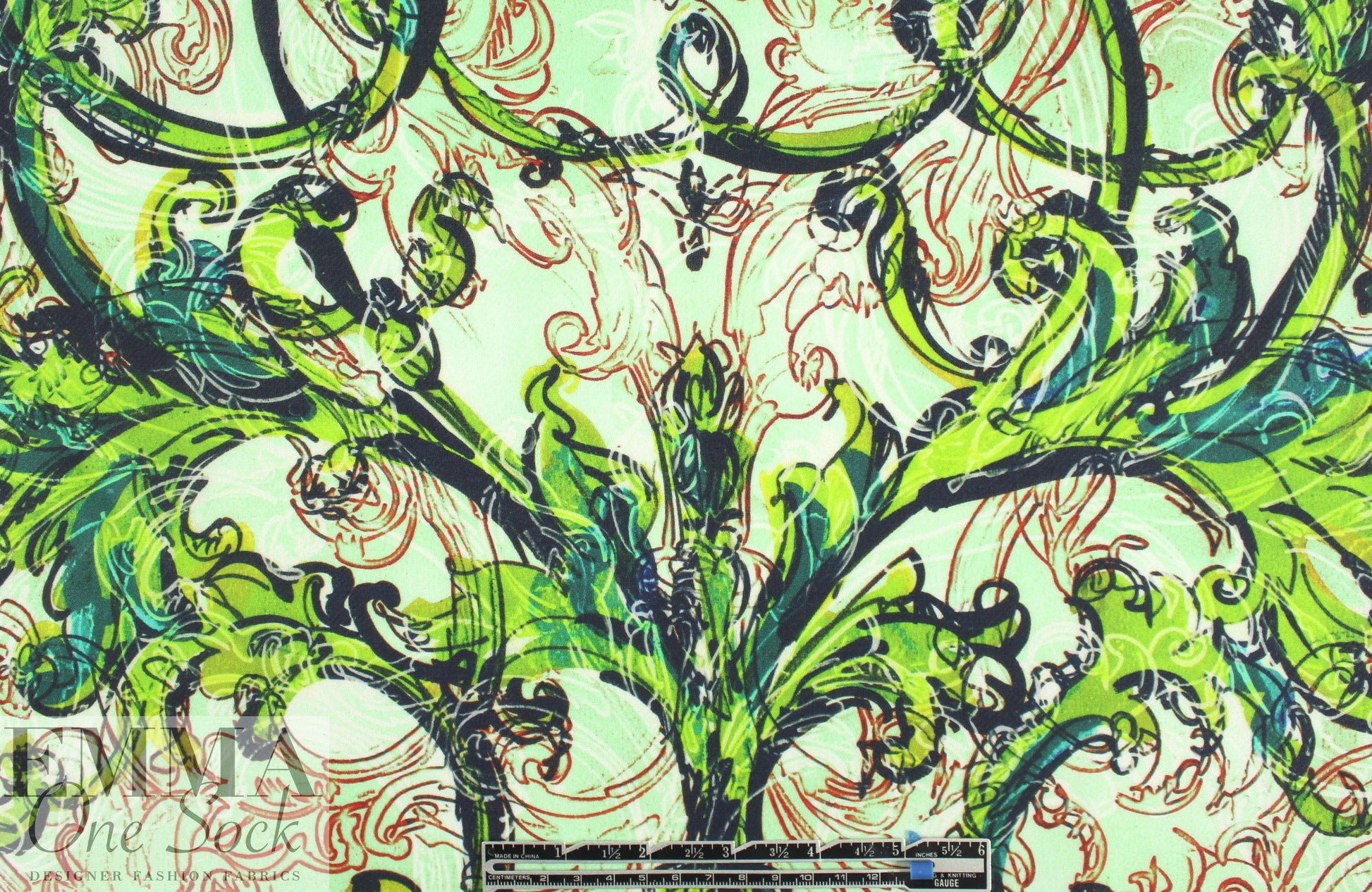 Monique Lhui11er printed silk gazar - 'garland scroll'