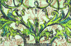 Monique Lhui11er printed silk gazar - 'garland scroll' 1.25 yd