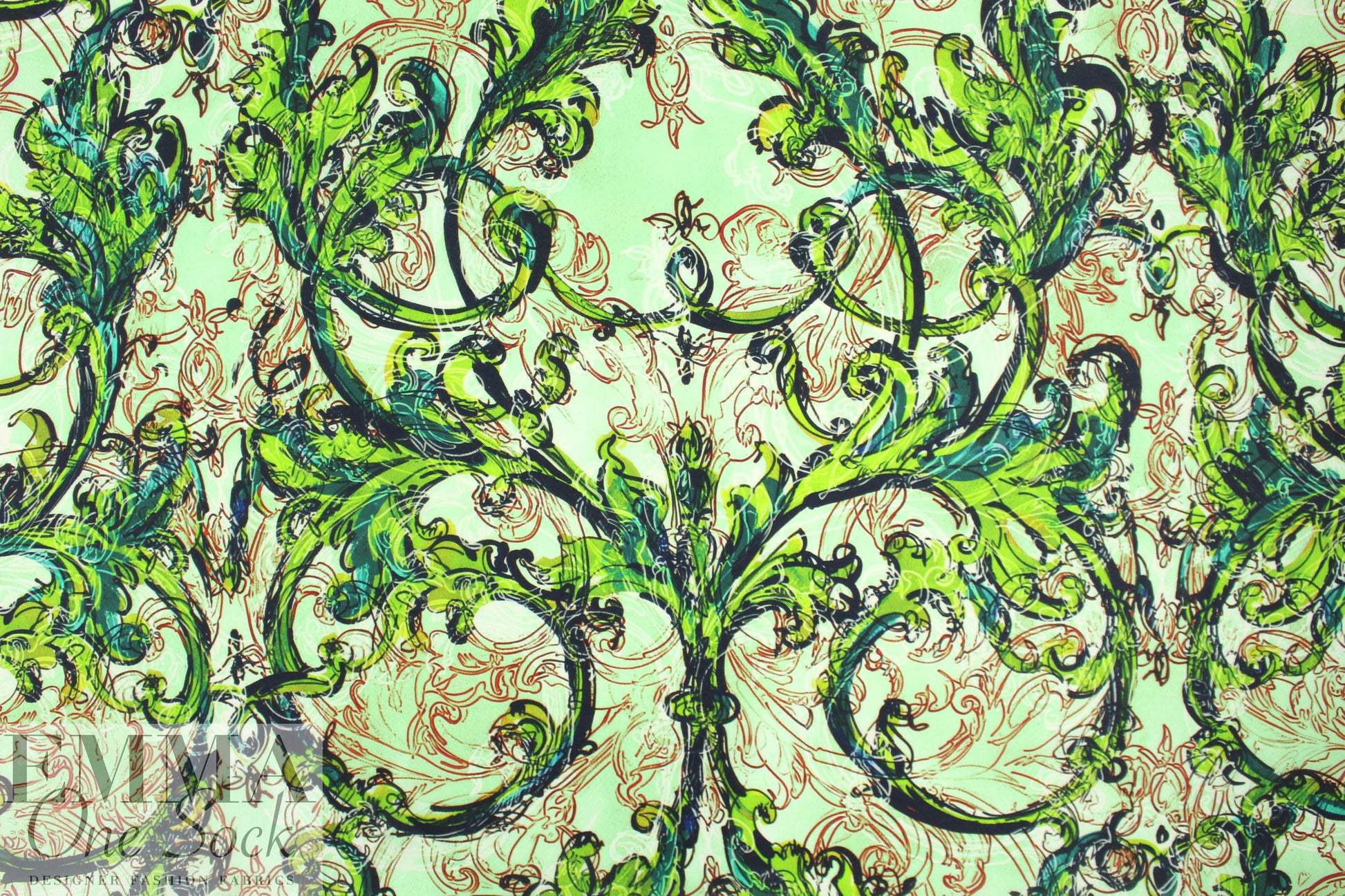 Monique Lhui11er printed silk gazar - 'garland scroll'
