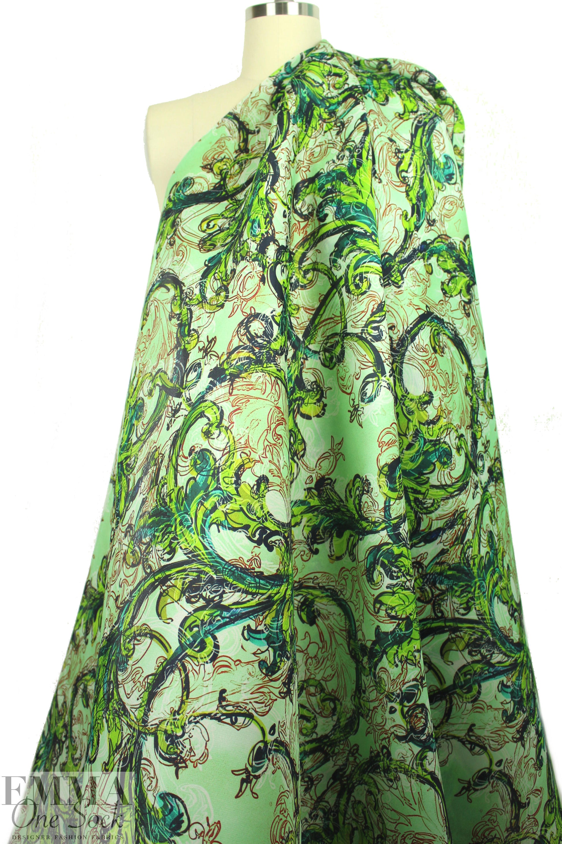 Monique Lhui11er printed silk gazar - 'garland scroll'