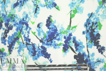 Monique Lhui11er printed silk gazar - 'blue blossoms'