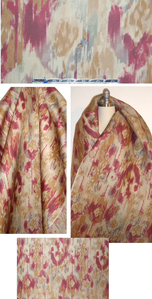 Valentin0 ikat montage print all-silk gazar 1.75 yd