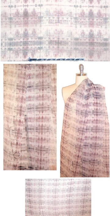 Italian techno-plaid silk organza