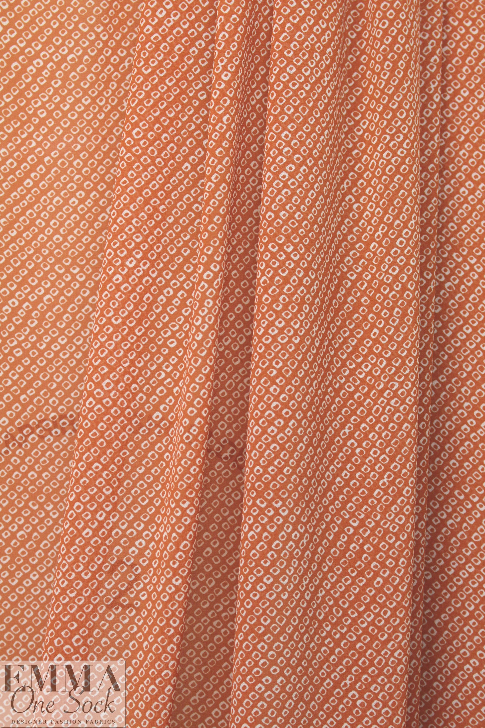 NY designer cinnamon/ivory little graphic georgette 1.375 yds