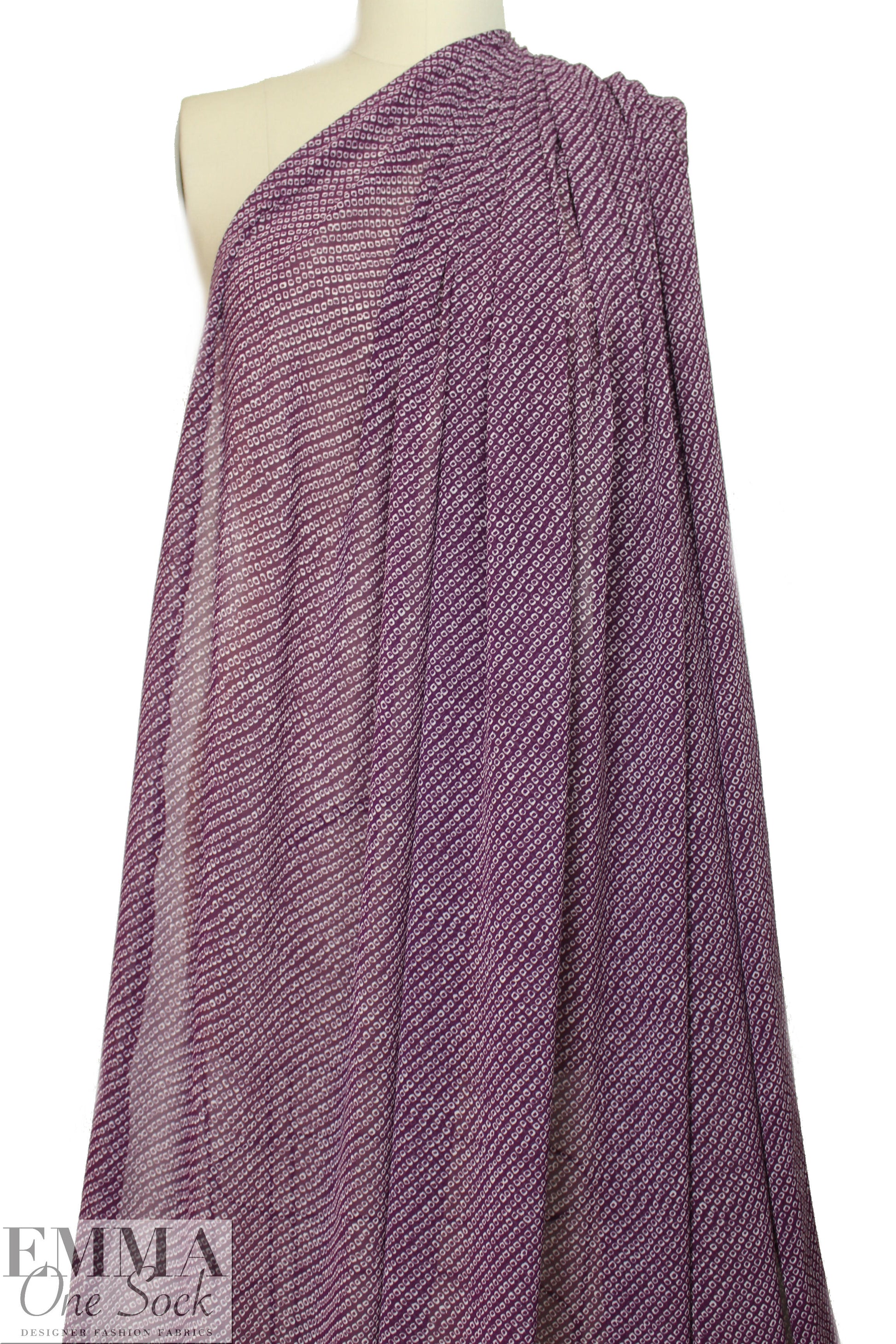 NY designer violet/ivory little graphic georgette