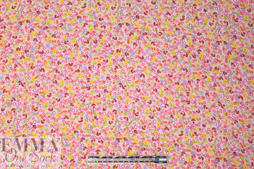 NY designer cherry, heart and flower silk georgette