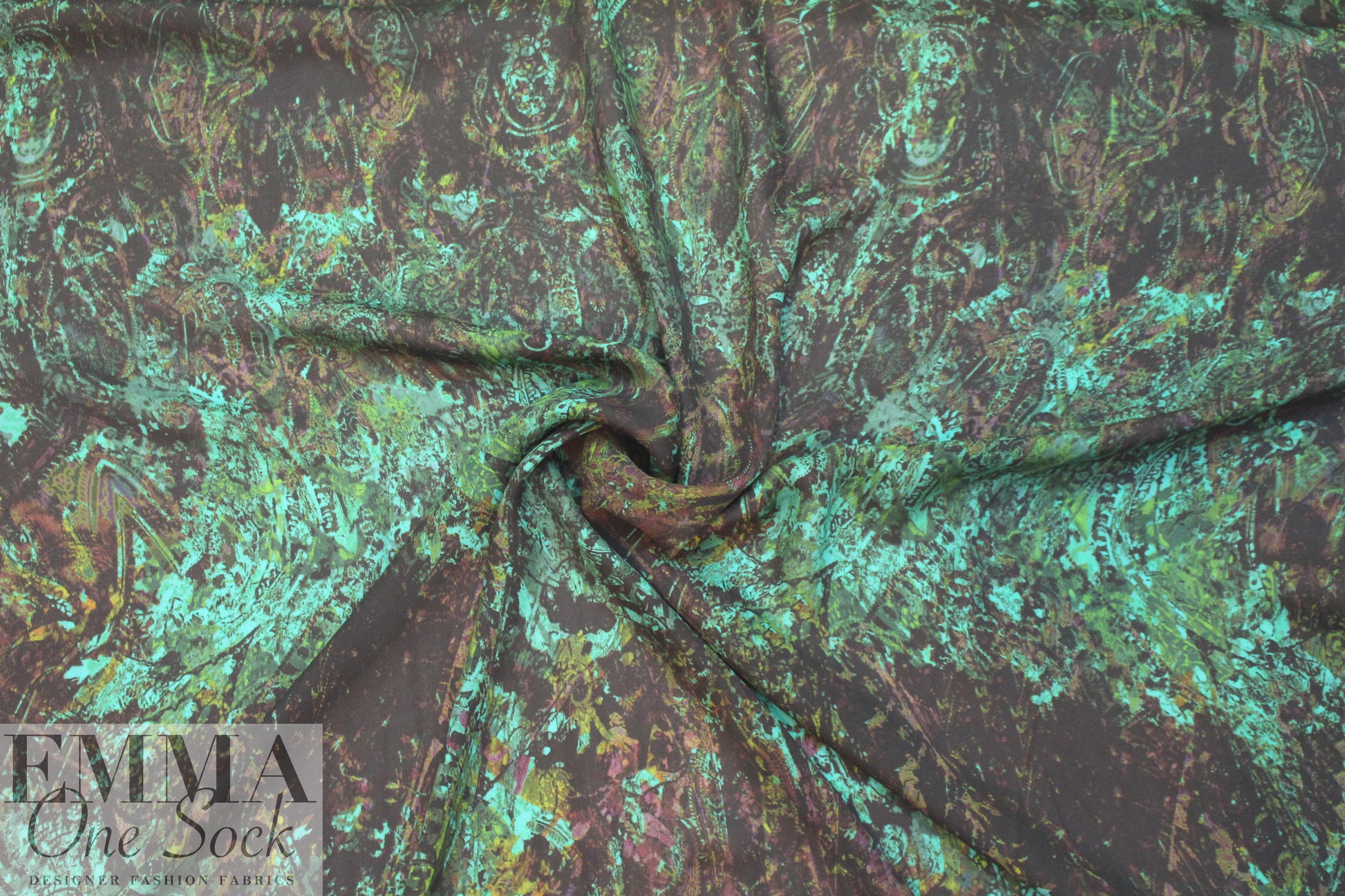 Italian 'nocturnal layers' abstract silk georgette