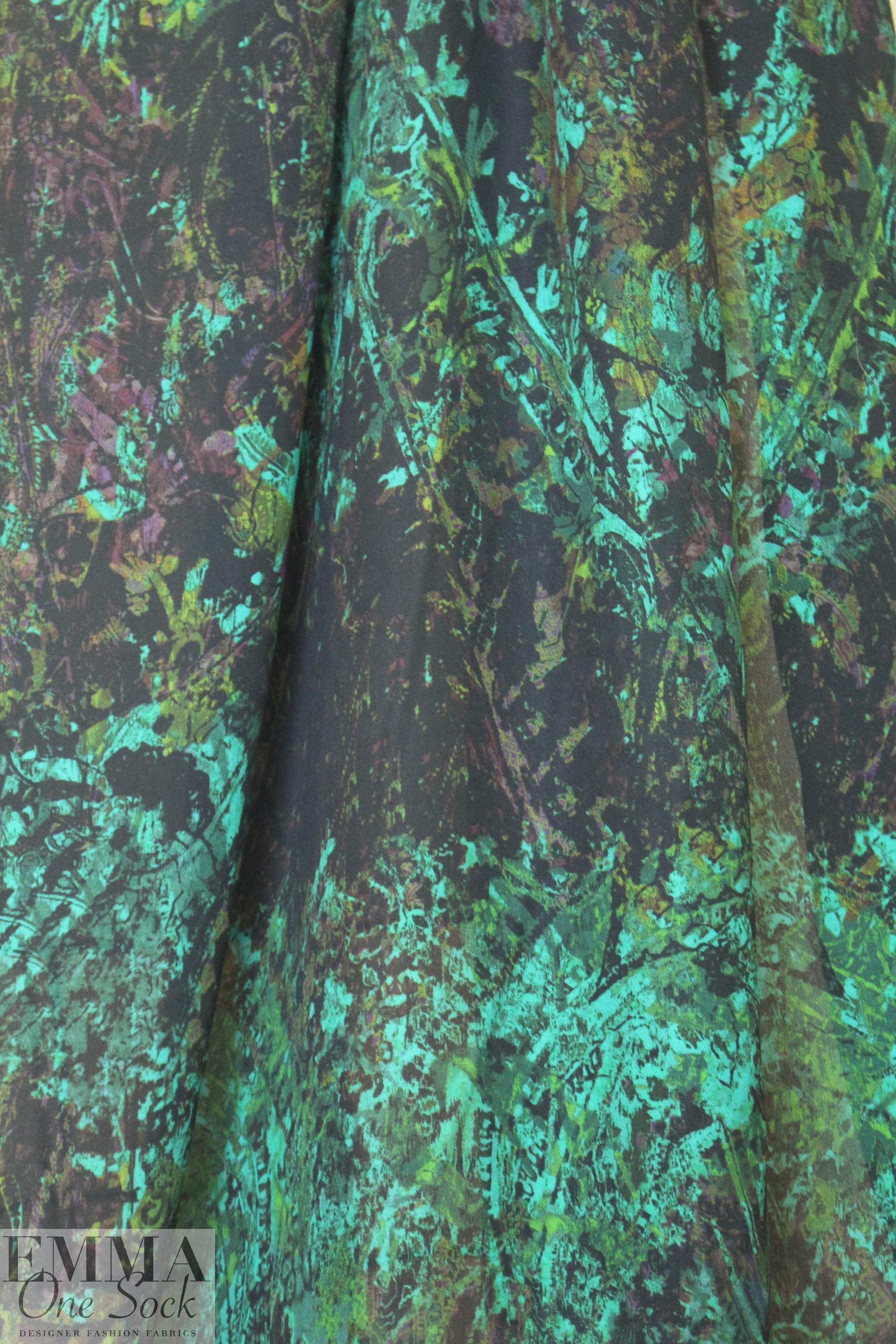 Italian 'nocturnal layers' abstract silk georgette 1.5 yd