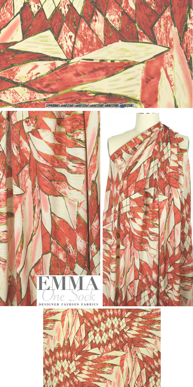 NY designer prism abstract silk georgette 1 yard