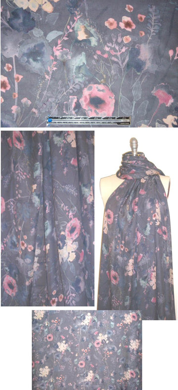Italian wildflower design silk georgette 1.75 yds