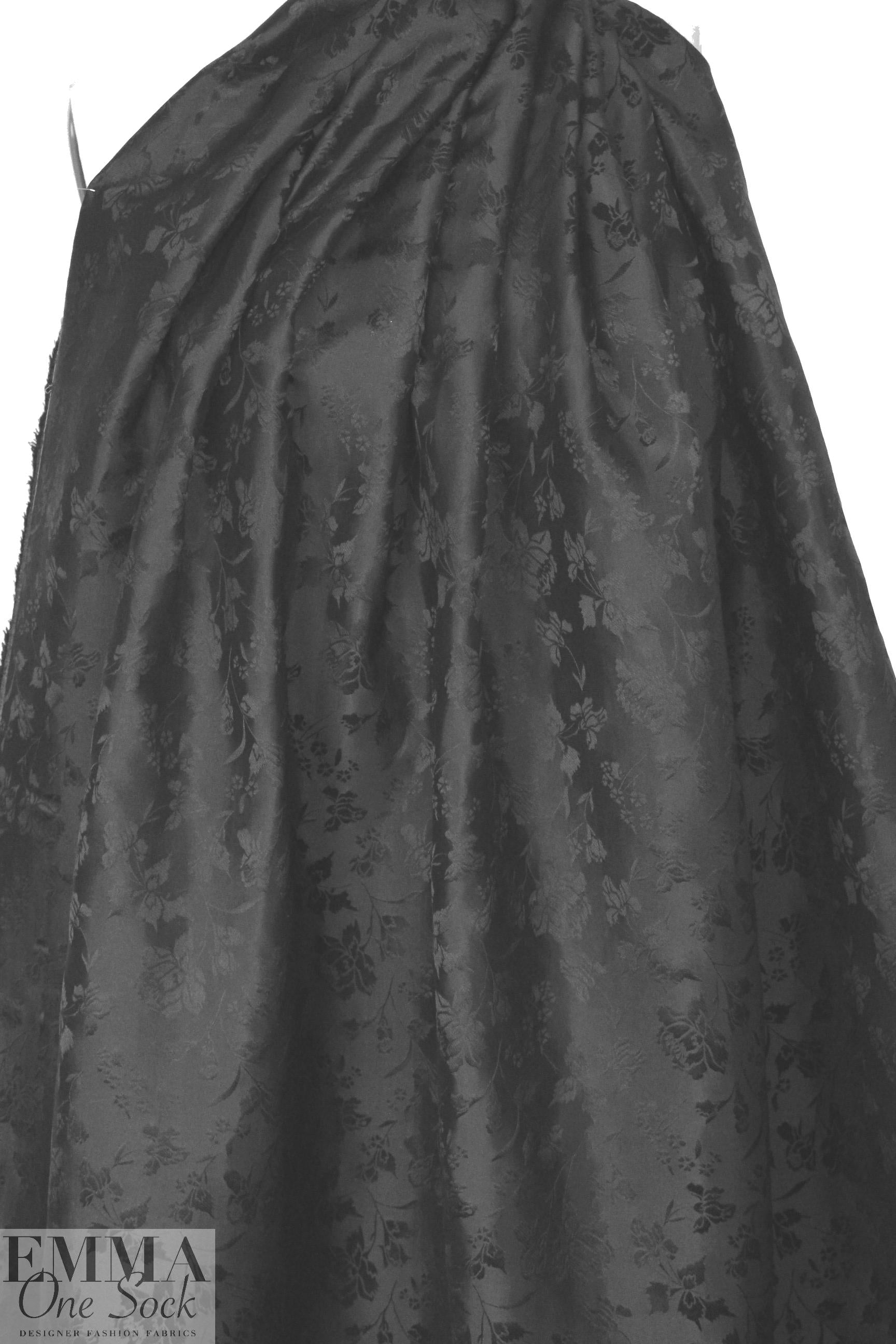 famous designer silk jacquard - black on black