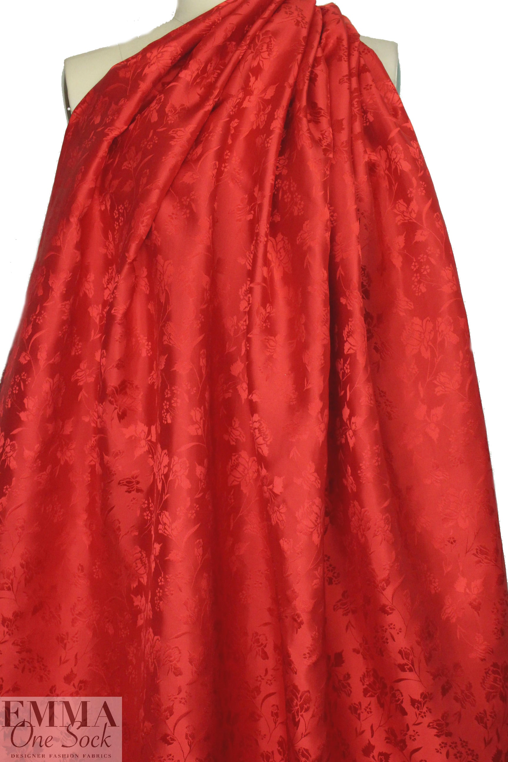 famous designer silk jacquard - red on red
