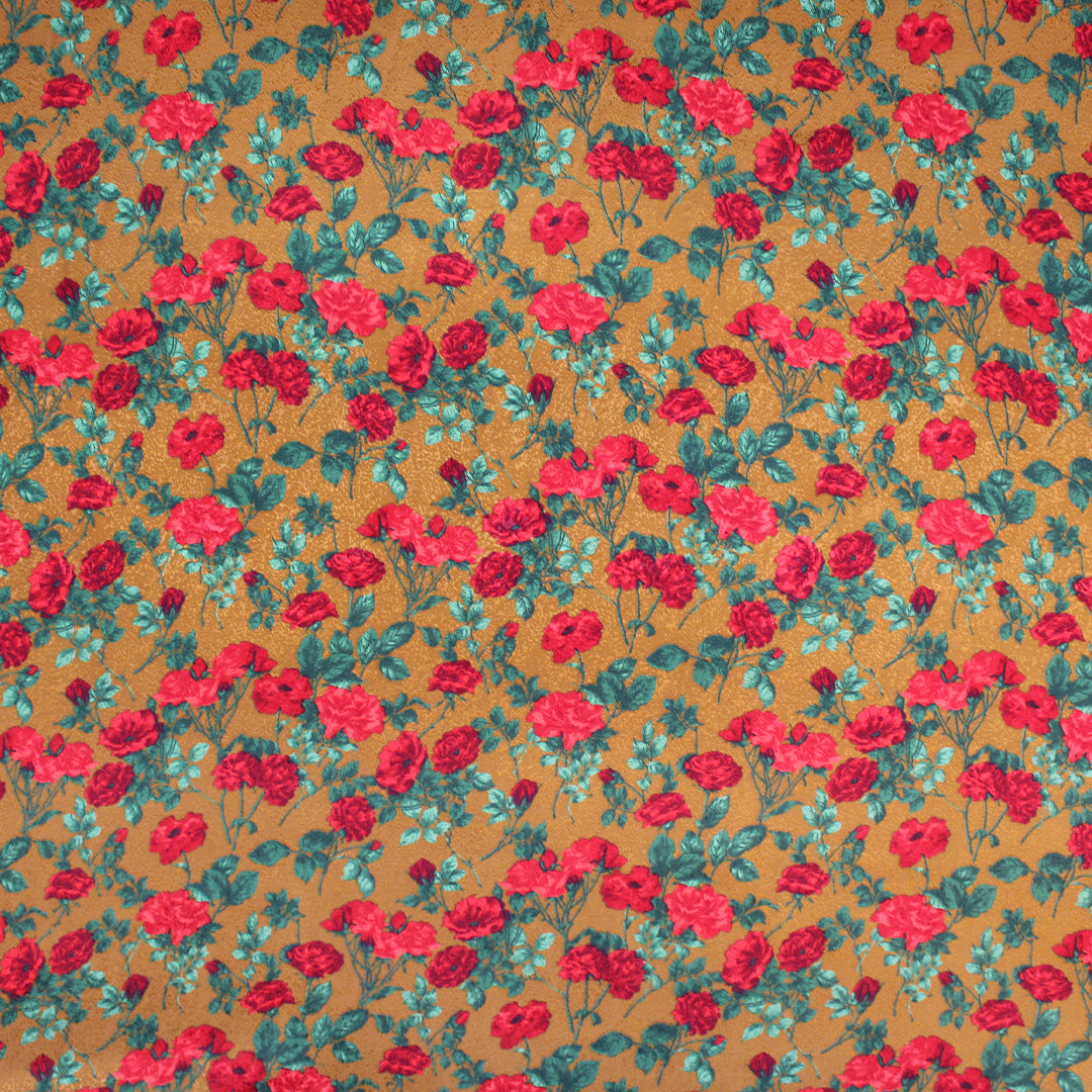 YSL roses on bronze silk jacquard blouseweight 1.625 yd