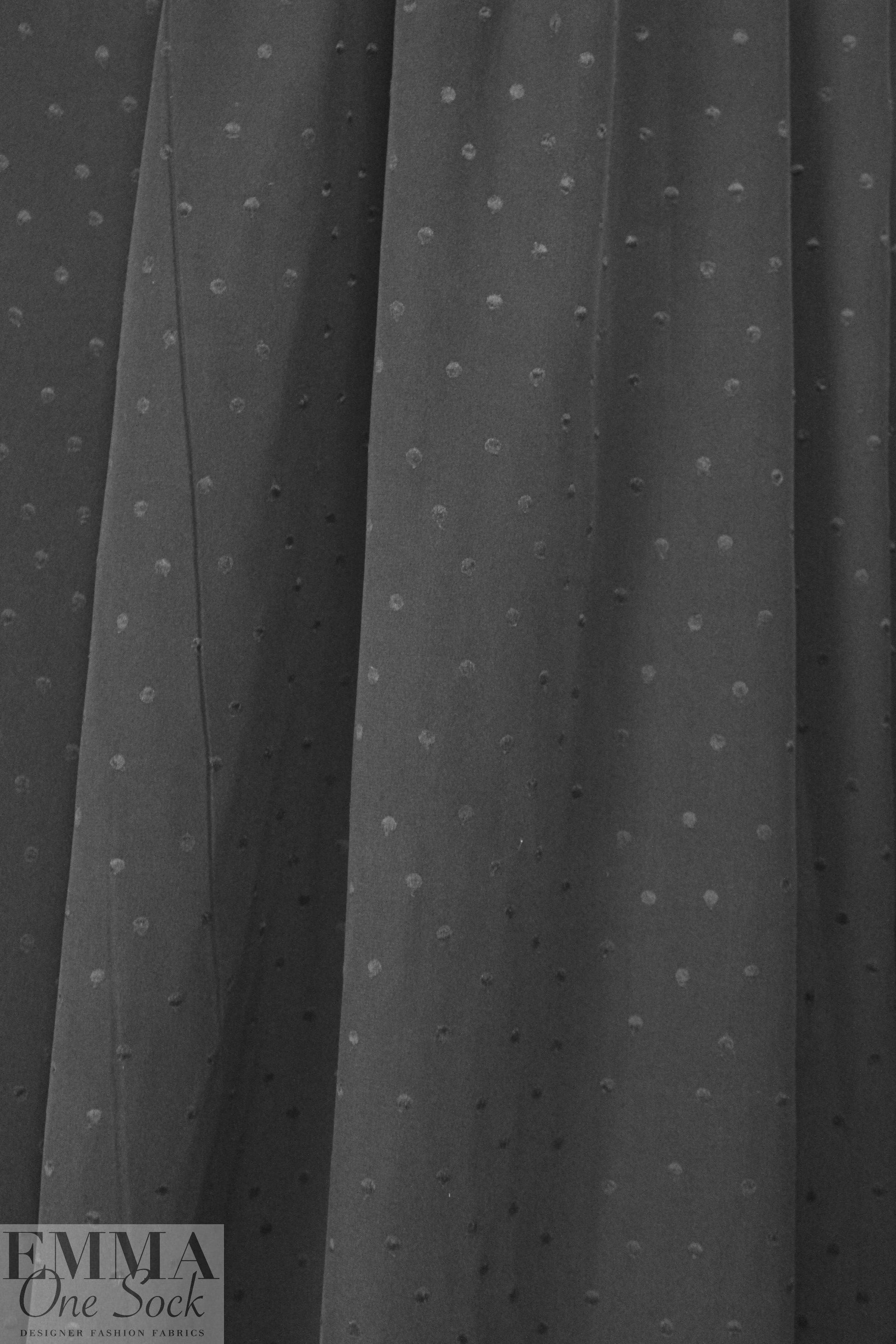 NY designer silk dot jacquard - black on black
