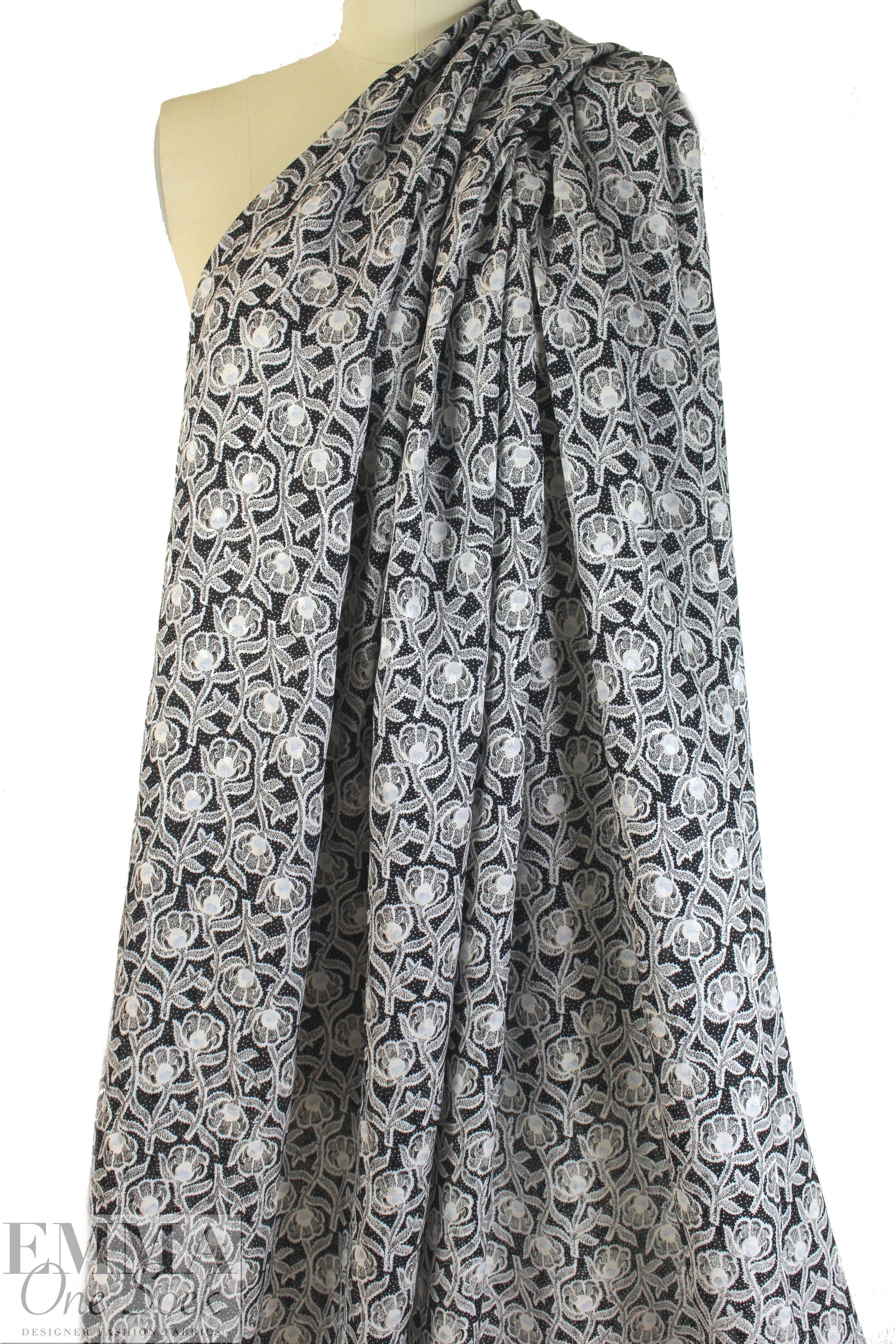 NY designer viscose/silk jacquard - flowery dream