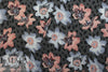 NY designer clipped weave quirky flowers silk sheer woven 1.75 yd
