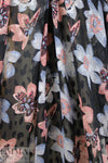 NY designer clipped weave quirky flowers silk sheer woven 1.75 yd