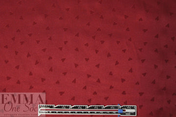 NY designer silk jacquard - garnet on garnet hearts