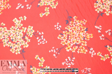 NY designer floral clusters printed silk jacquard 1.25 yds